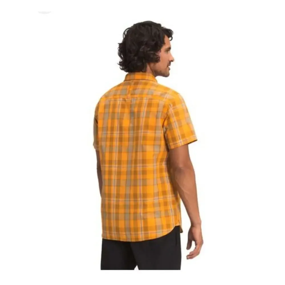 The North Face Hammetts Shirt XL Orange Gray Check EUC